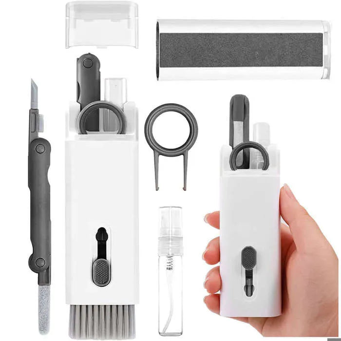 Kit de Nettoyage ordinateur 7 en 1, Kit de Nettoyage de Clavier avec Brosse, Stylo de Nettoyage Pour Airpods Pro, Adapté aux écouteurs, Ordinateur Portable, Téléphone, écran PC